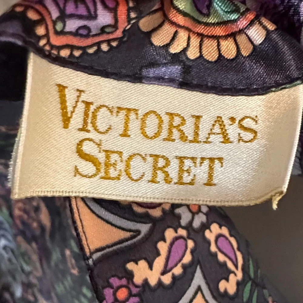 Victoria's Secret Navy Floral Satin Lace Chemise - Picture 5 of 5